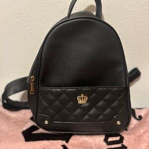 Juicy Couture Black Backpack with Gold Crown Detail